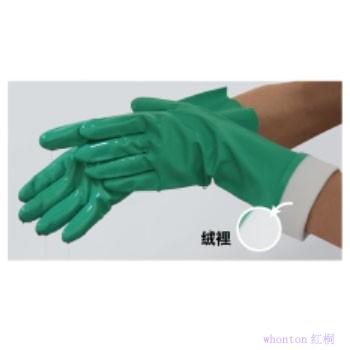 絨里綠丁腈耐油手套