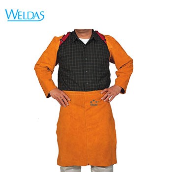 皮焊圍裙|WELDAS無(wú)護(hù)胸圍裙金黃色皮...