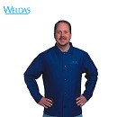 電焊服|WELDAS藍色上身阻燃布焊工服33-6830