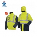 反光服|高警示棉衣_安大叔高警示棉衣 B406 熒光黃拼深藍 